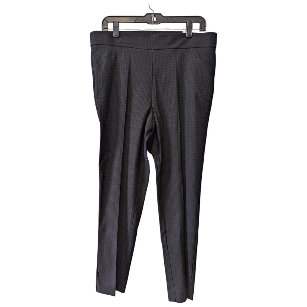 NWT Ann Klein‎ Slim Ankle Pants in Blk Sz L